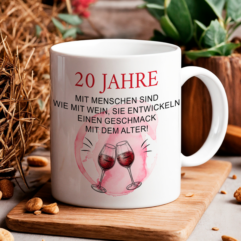 Tassen Set GEBURTSTAGE - 4 x bedruckte Tasse, personalisiertes Geschenk für Frau