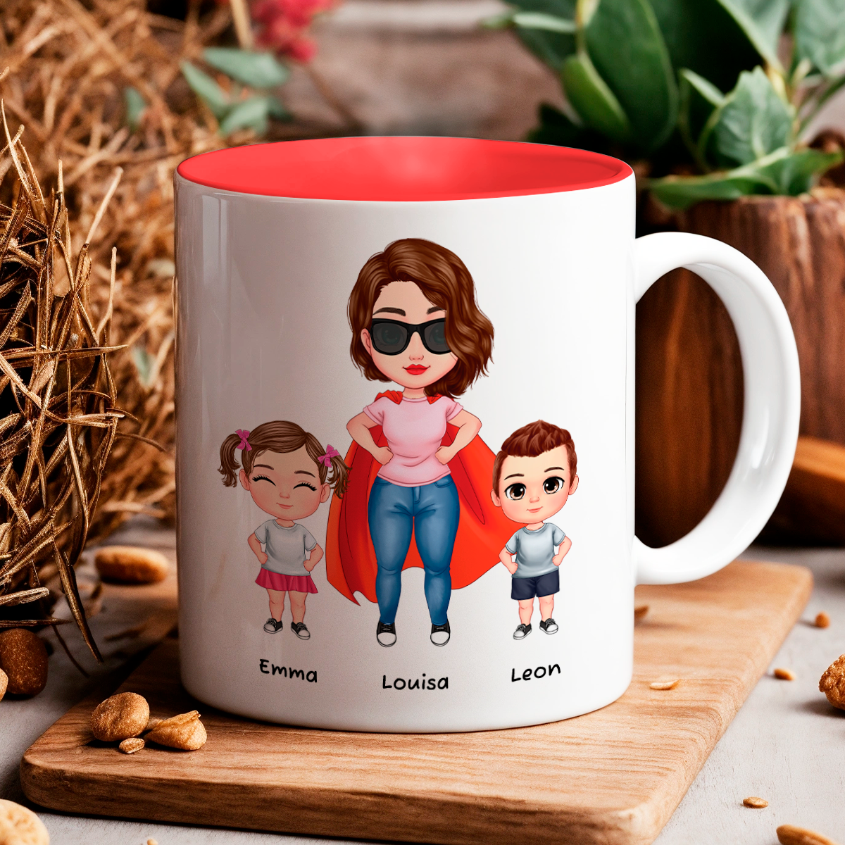 Superhelden-Mama - 1x bedruckte Tasse, personalisiertes Geschenk für Mama