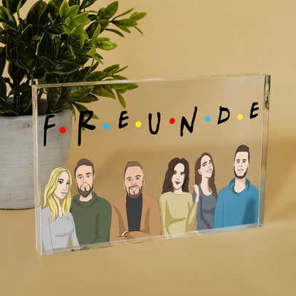 Ilustracja PRZYJACIELE - Druck auf Glas, personalisiertes Geschenk für Freunde