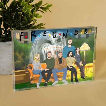 Ilustracja PRZYJACIELE - Druck auf Glas, personalisiertes Geschenk für Freunde