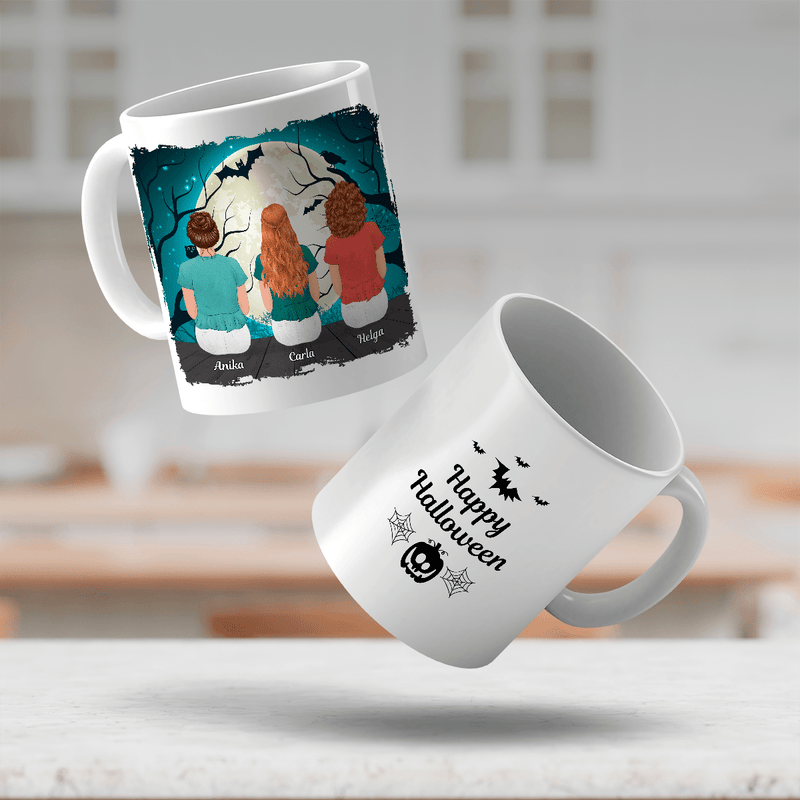 Halloween - 1x Bedruckte Tasse, personalisiertes Geschenk für Freundin - Adamell.de