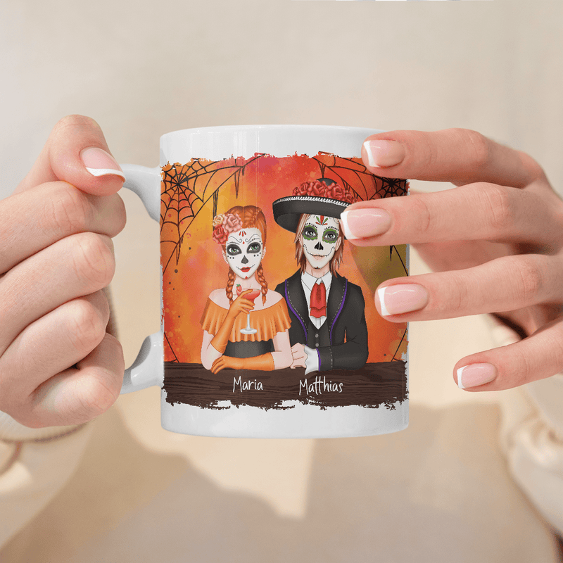 Halloween - Paar - 1x Bedruckte Tasse, personalisiertes Geschenk für Paar - Adamell.de