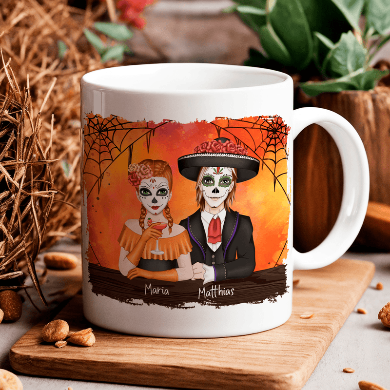 Halloween - Paar - 1x Bedruckte Tasse, personalisiertes Geschenk für Paar - Adamell.de