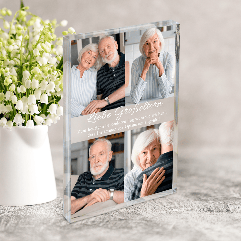 Herzliche Wünsche für Großeltern - Druck auf Glas, personalisiertes Geschenk für Großeltern - Adamell.de