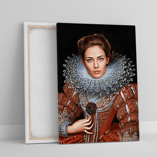 Historisches Porträt einer Dame - Druck auf Leinwand, personalisiertes Geschenk für Frau - Adamell.de