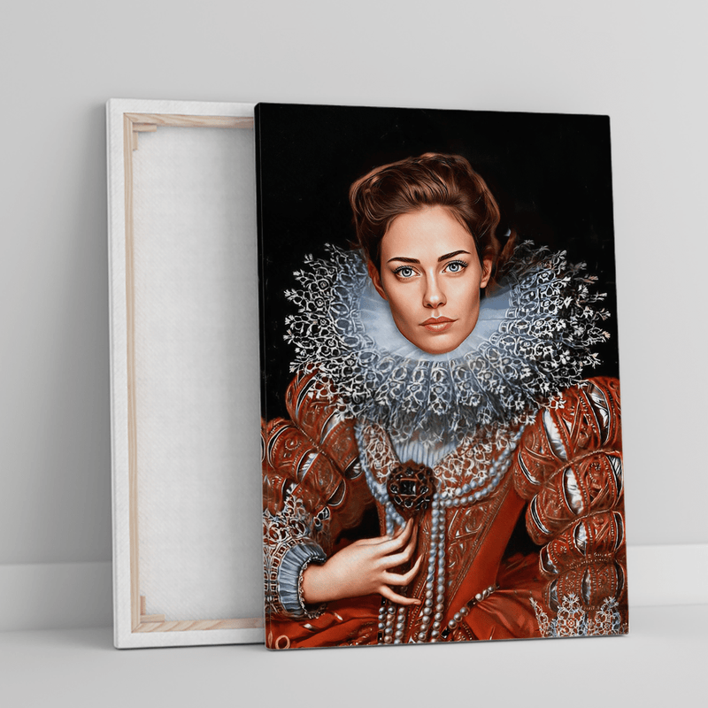 Historisches Porträt einer Dame - Druck auf Leinwand, personalisiertes Geschenk für Frau - Adamell.de