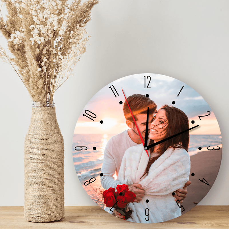 Hochzeitstag - Fotouhr, personalisiertes Geschenk für Paar - Adamell.de