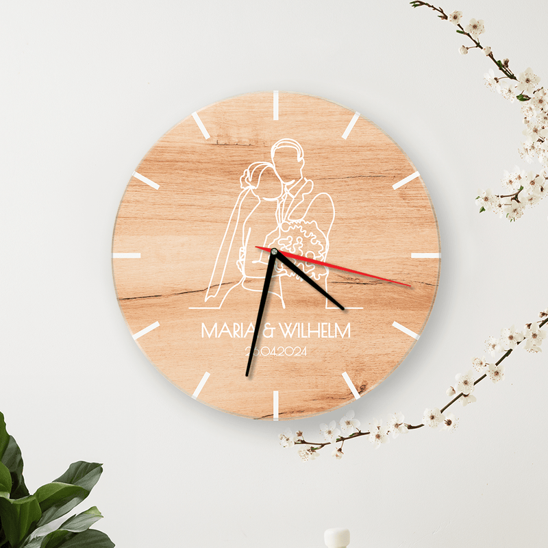 Hochzeitstag - Uhr, personalisiertes Geschenk für Paar - Adamell.de