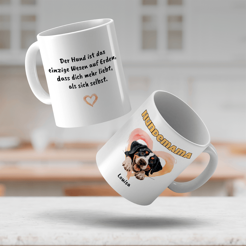 Hundemama - 1x bedruckte Tasse, personalisiertes Geschenk für Hundeliebhaber - Adamell.de