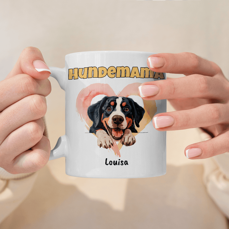 Hundemama - 1x bedruckte Tasse, personalisiertes Geschenk für Hundeliebhaber - Adamell.de