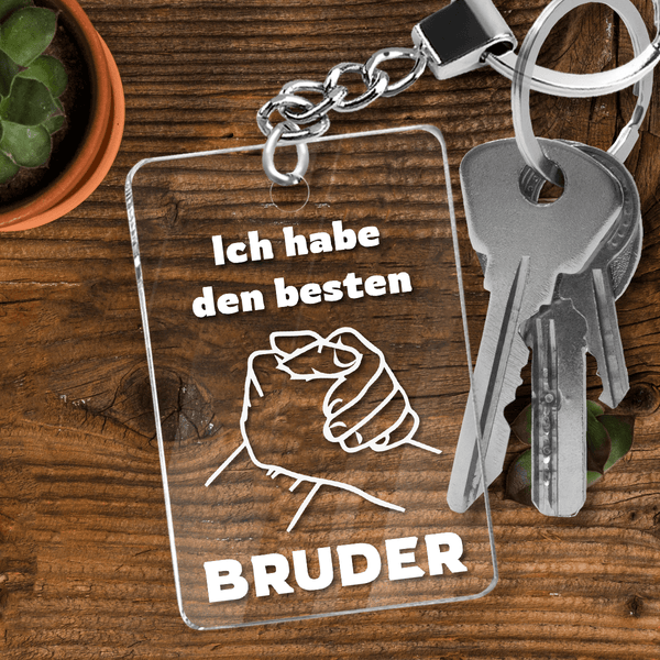 Ich habe den besten Bruder - Schlüsselanhänger, personalisiertes Geschenk für Bruder - Adamell.de