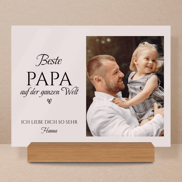 Ich liebe dich do sehr Papa - Druck auf Glas, personalisiertes Geschenk für Papa - Adamell.de