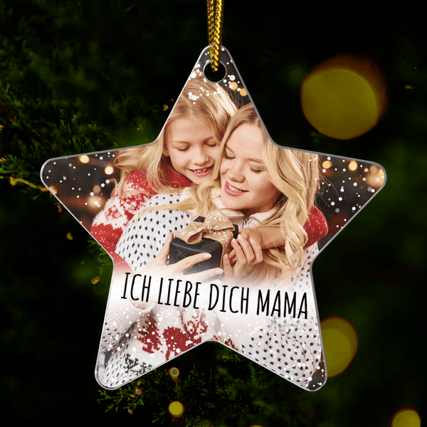 Ich liebe dich Mama - Christbaumkugel, personalisiertes Geschenk für Mama - Adamell.de