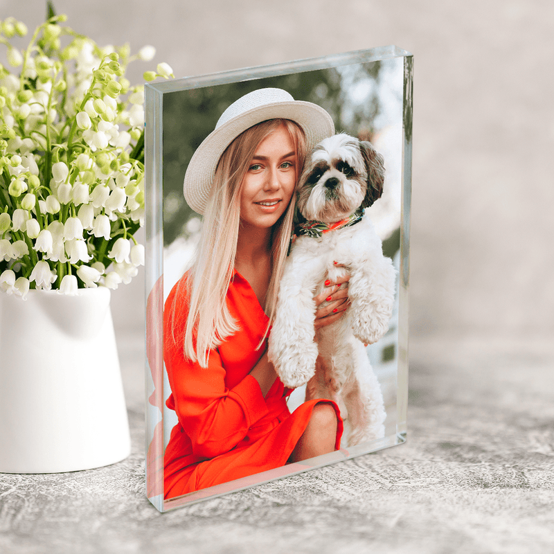 Ich und mein Haustier - Druck auf Glas, personalisiertes Geschenk für Hundeliebhaber - Adamell.de