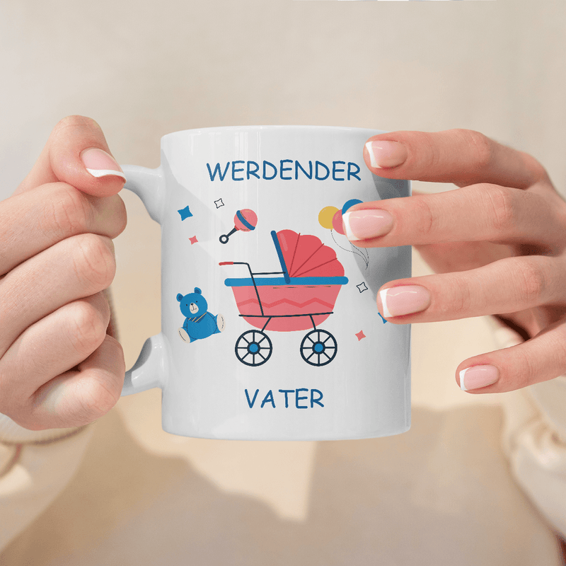 Ich werde ein Vater sein - 1x Bedruckte Tasse, personalisiertes Geschenk für Papa - Adamell.de