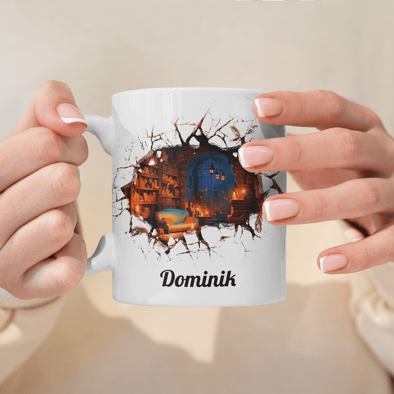 Illustration + Name - 1x Bedruckte Tasse, personalisiertes Geschenk für Mann - Adamell.de