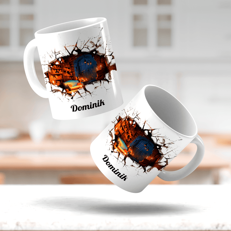 Illustration + Name - 1x Bedruckte Tasse, personalisiertes Geschenk für Mann - Adamell.de