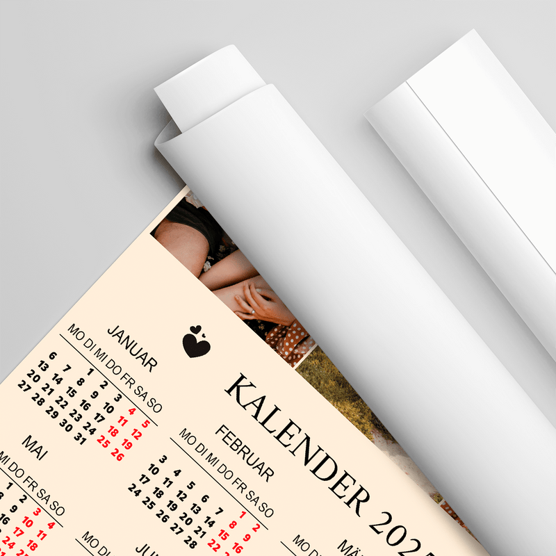 Kalender + 3 Fotos von Verliebten - Poster, personalisiertes Geschenk für Paar - Adamell.de