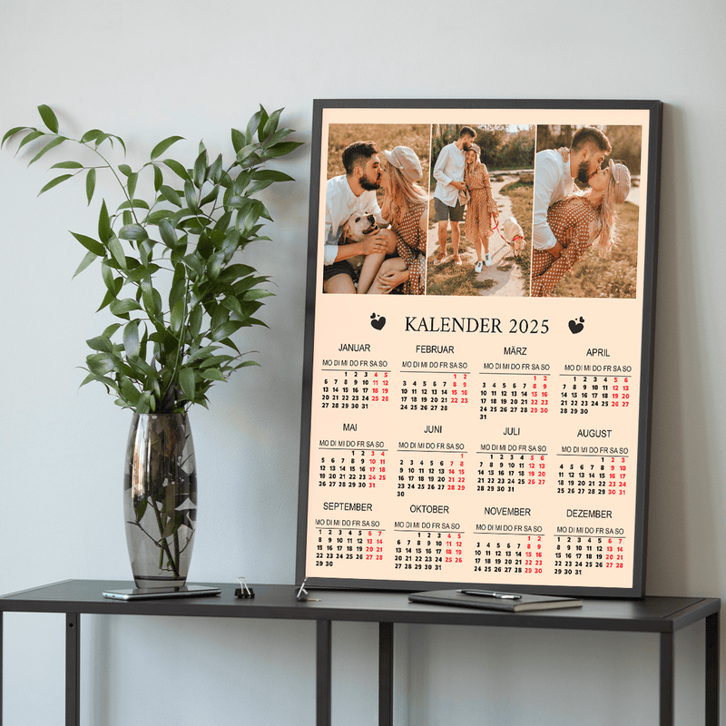 Kalender + 3 Fotos von Verliebten - Poster, personalisiertes Geschenk für Paar - Adamell.de