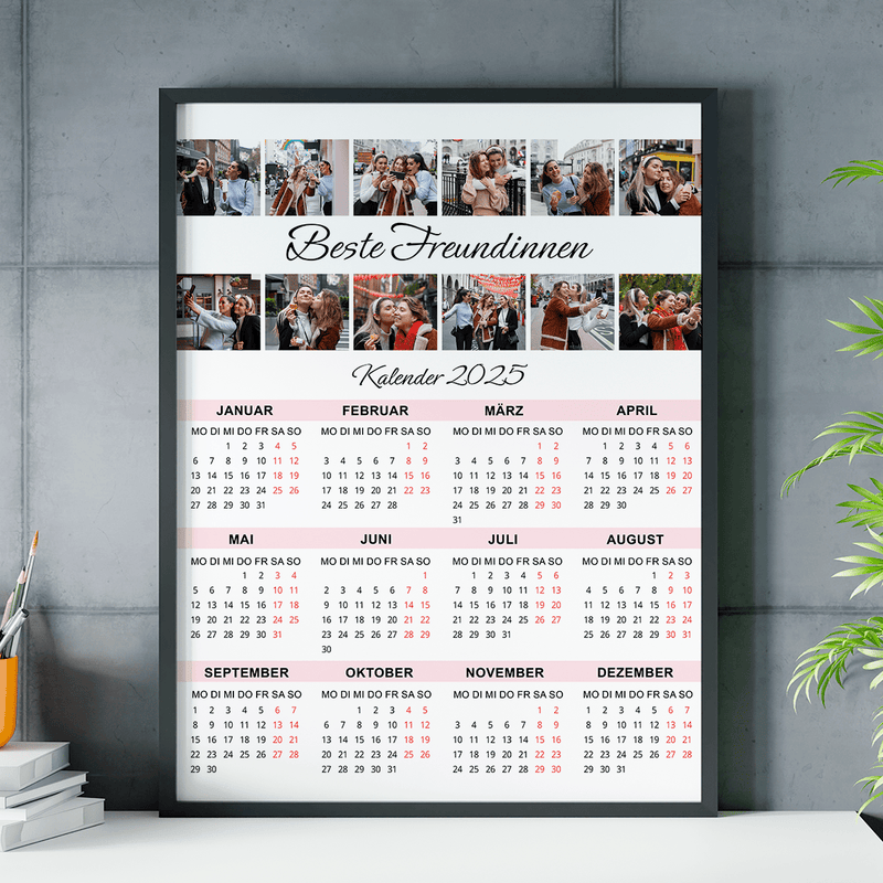 Kalender BESTE FREUNDINNEN - Poster, personalisiertes Geschenk für Paar - Adamell.de