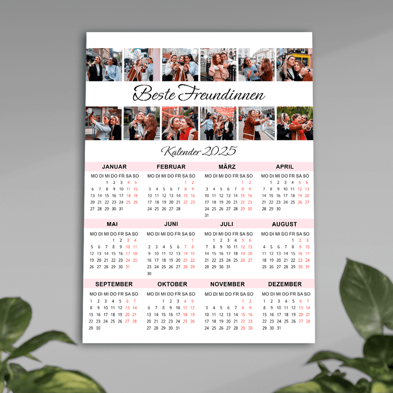 Kalender BESTE FREUNDINNEN - Poster, personalisiertes Geschenk für Paar - Adamell.de