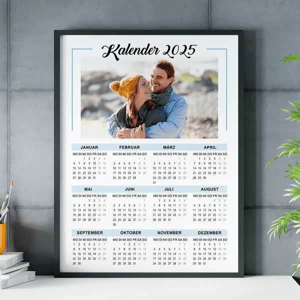 Kalender + Foto des Paares - Poster, personalisiertes Geschenk für Paar - Adamell.de