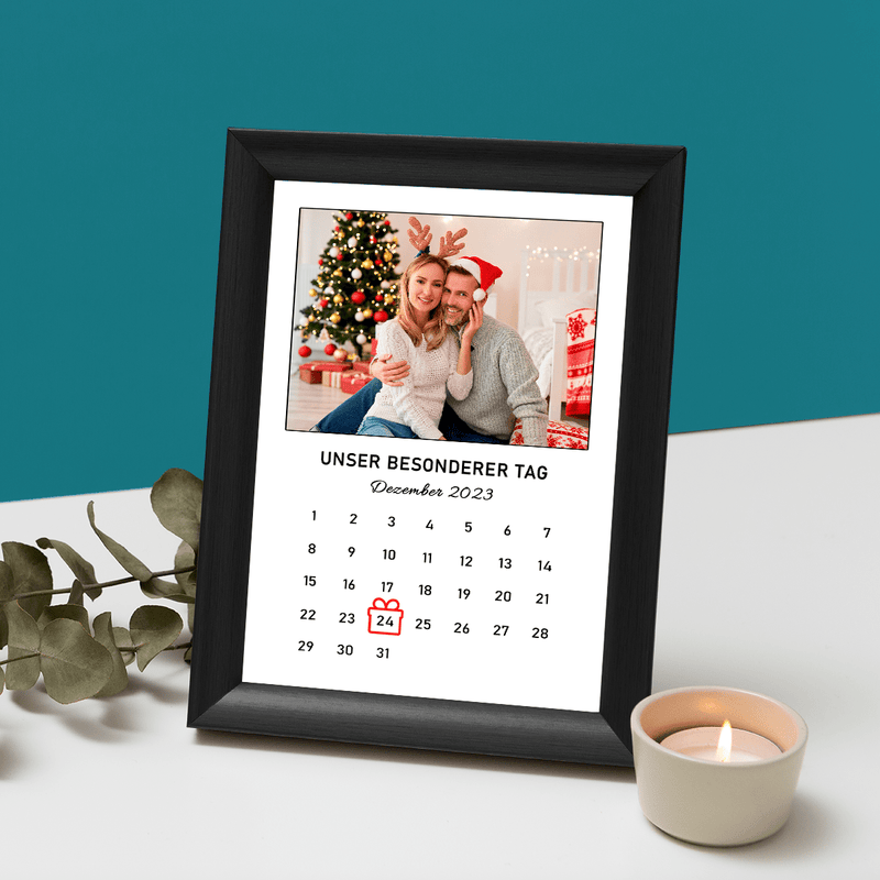 Kalender für die Ehefrau - Druck auf Glas, personalisiertes Geschenk für die Ehefrau - Adamell.de