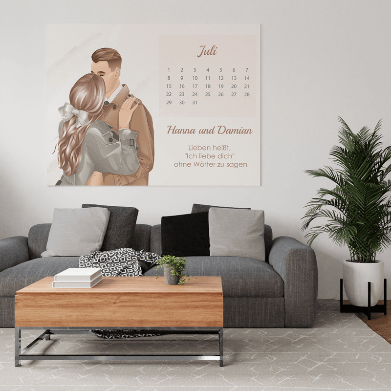 Kalender für Paare - Druck auf Leinwand, personalisiertes Geschenk für Paar - Adamell.de