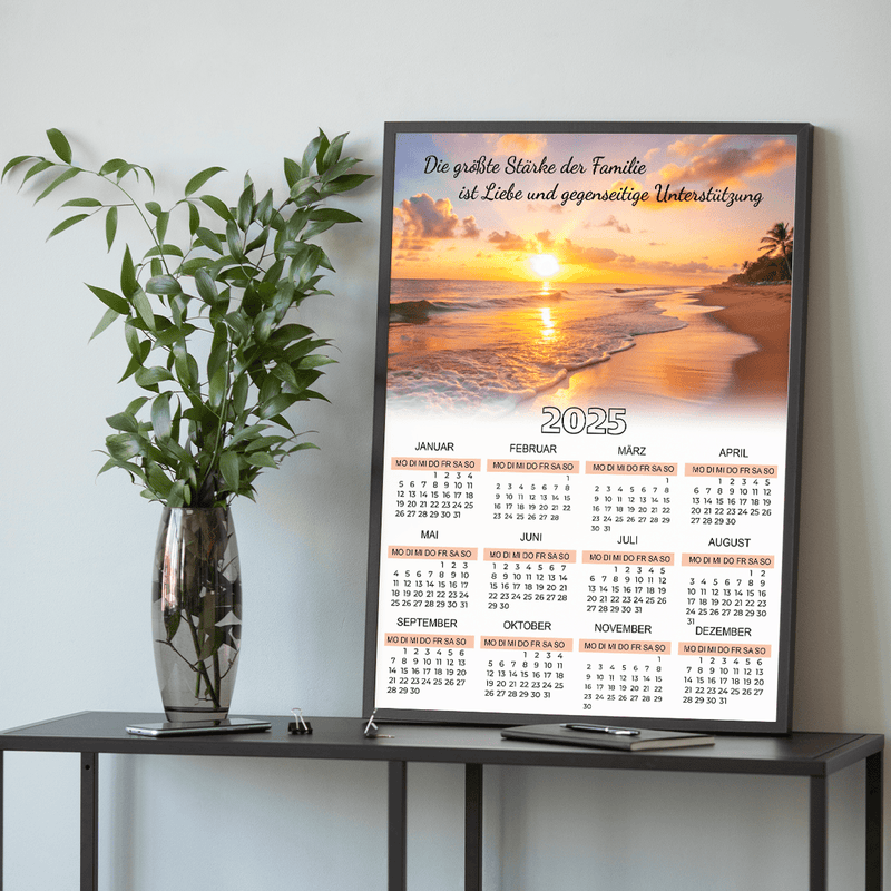 Kalender Sonnenuntergang - Poster, originelles Geschenk für Eltern - Adamell.de