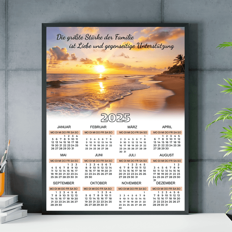 Kalender Sonnenuntergang - Poster, originelles Geschenk für Eltern - Adamell.de