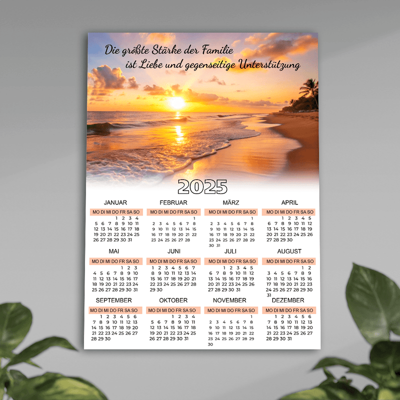 Kalender Sonnenuntergang - Poster, originelles Geschenk für Eltern - Adamell.de