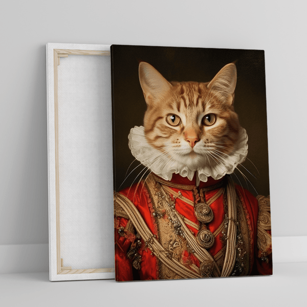 Katze des Edelmannes - Druck auf Leinwand, personalisiertes Geschenk für Katzenliebhaber - Adamell.de