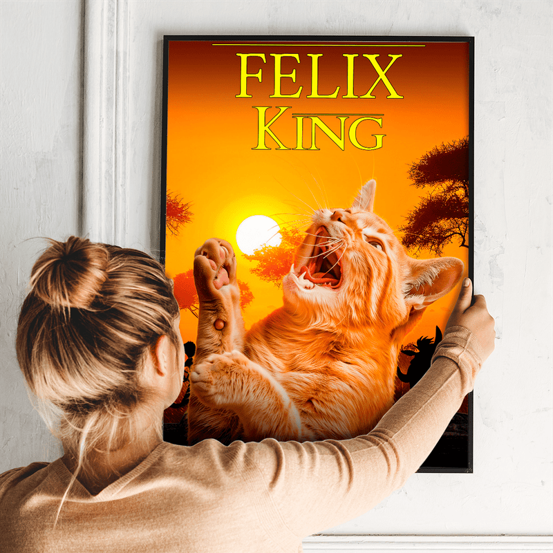 Katze wie ein Löwe - Poster, personalisiertes Geschenk für Katzenbesitzer - Adamell.de