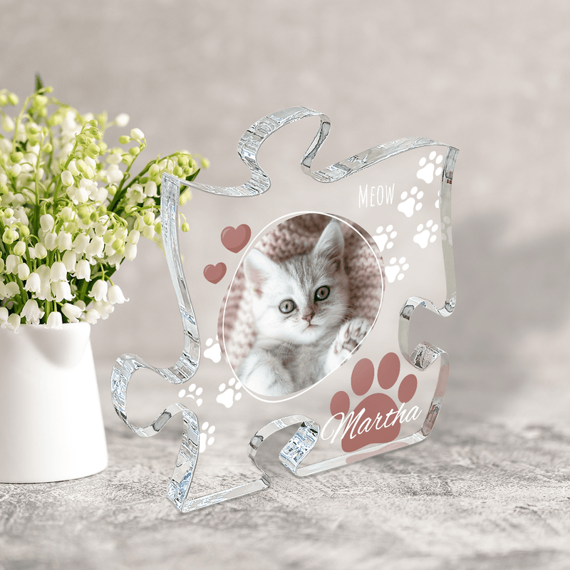 Katzenfüße + Foto - Druck auf Glas - das Puzzle, personalisiertes Geschenk - Adamell.de