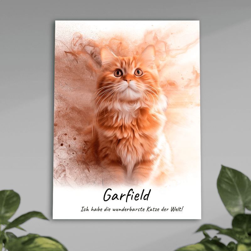 Katzenporträt - Poster, personalisiertes Geschenk für Katzenbesitzer - Adamell.de