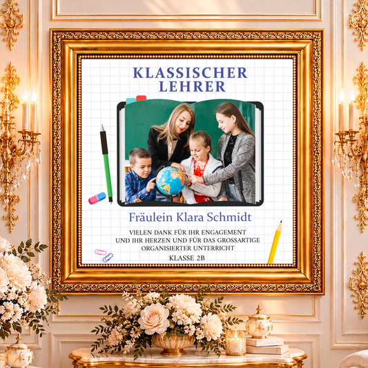 Fotocollage auf Leinwand Initialen — Geschenk zum Schulabschluss
