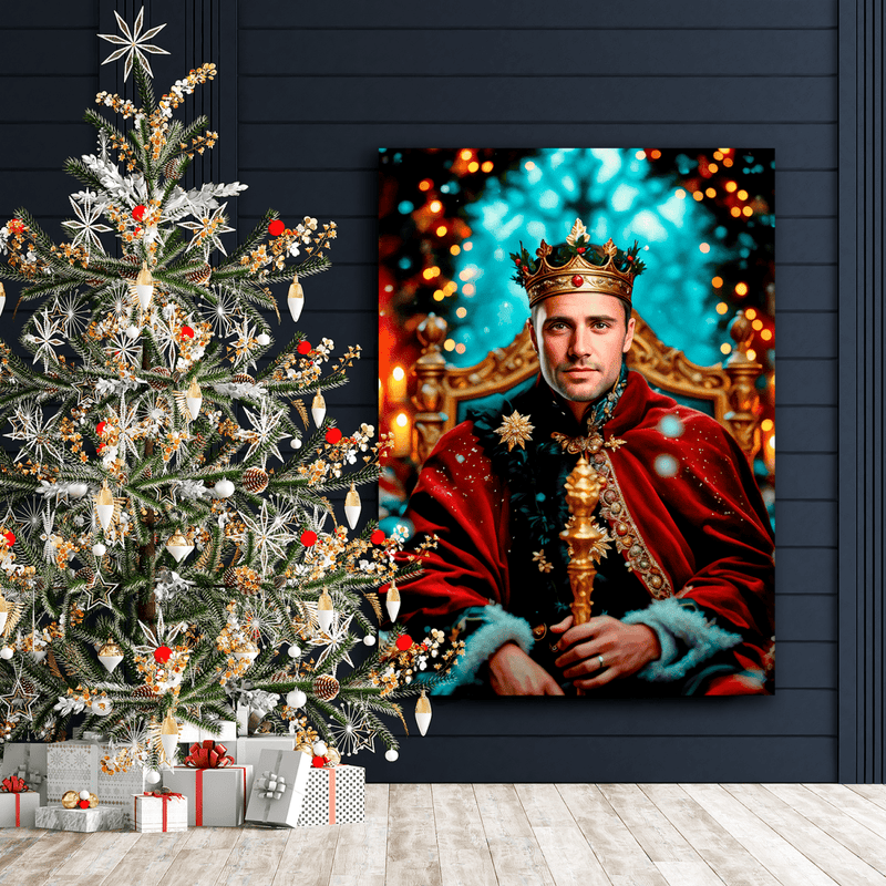 König der Weihnacht - Druck auf Leinwand, personalisiertes Geschenk für Papa - Adamell.de