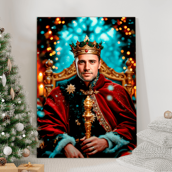 König der Weihnacht - Druck auf Leinwand, personalisiertes Geschenk für Papa - Adamell.de