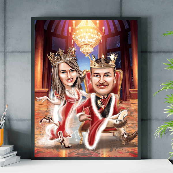 König und Königin - Poster, personalisiertes Geschenk für Paar - Adamell.de