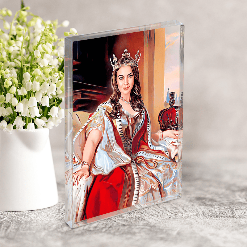 Königlicher Stil - Druck auf Glas, personalisiertes Geschenk für Frau - Adamell.de