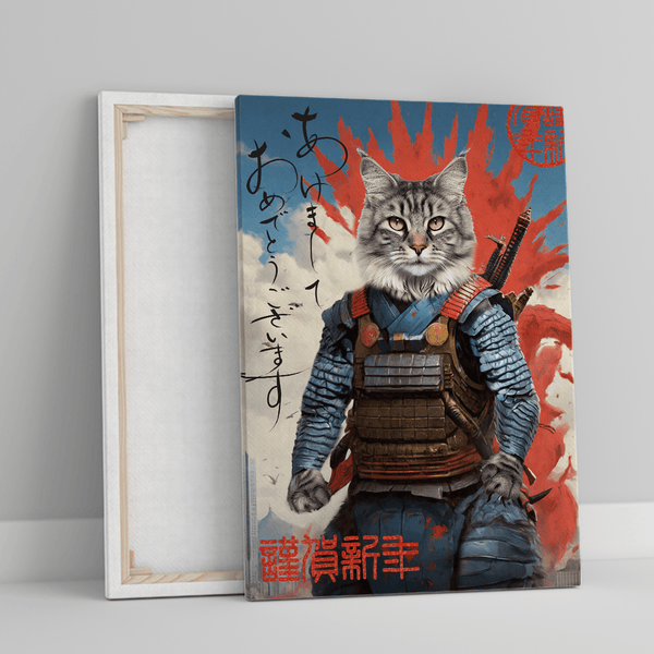 Kriegerkatze - Druck auf Leinwand, personalisiertes Geschenk für Katzenliebhaber - Adamell.de