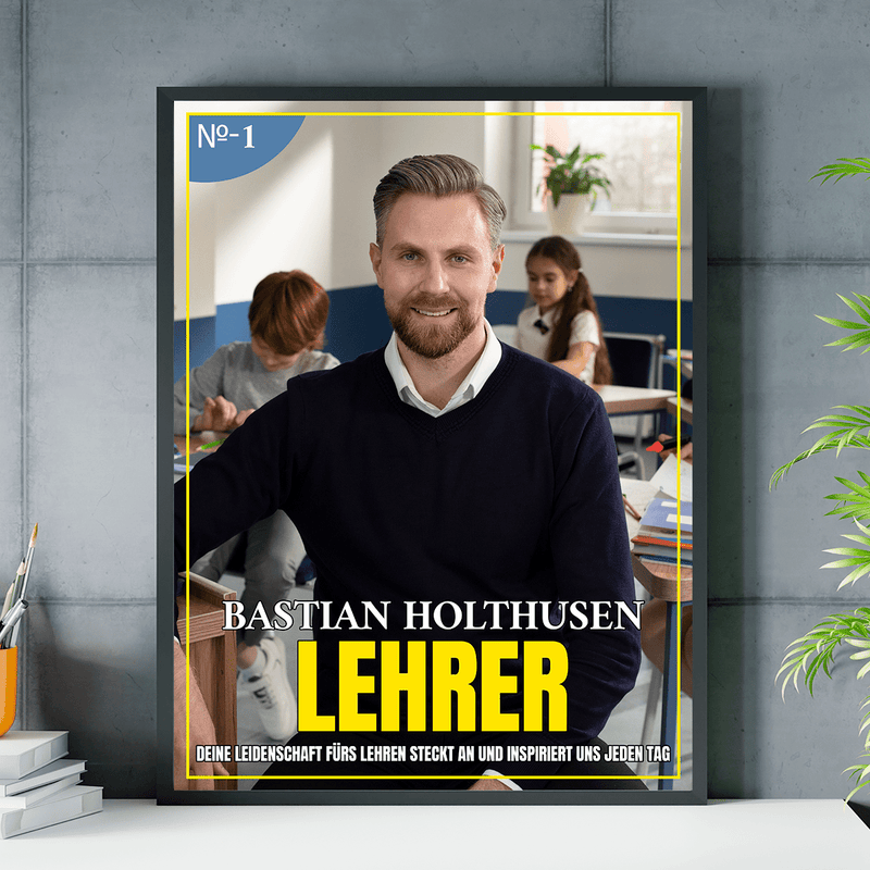 Leidenschaft für den Unterricht - Poster, personalisiertes Geschenk für Lehrer - Adamell.de