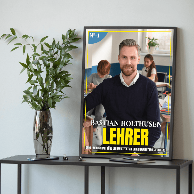 Leidenschaft für den Unterricht - Poster, personalisiertes Geschenk für Lehrer - Adamell.de