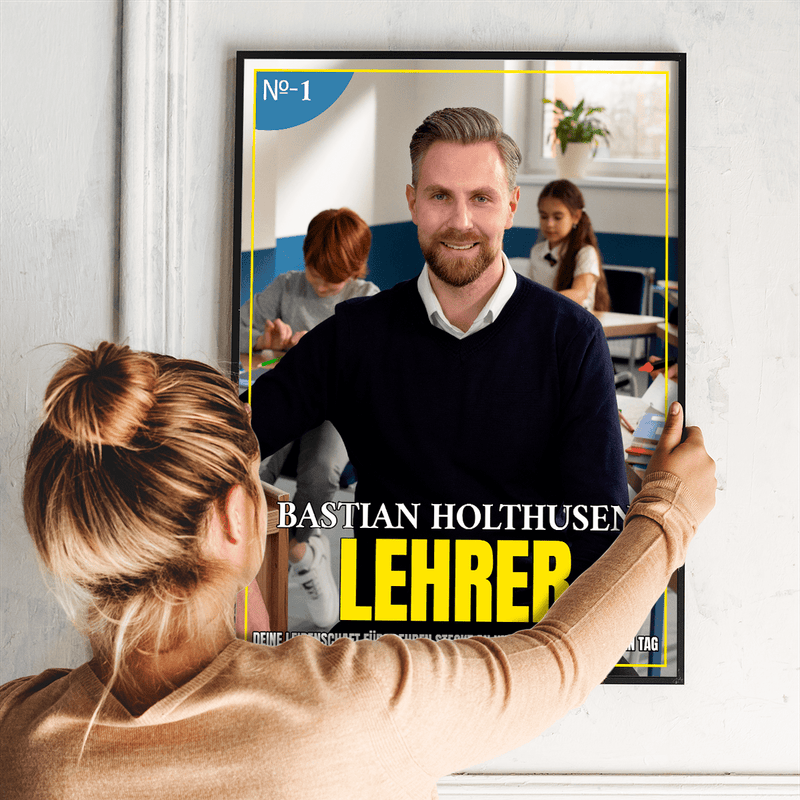 Leidenschaft für den Unterricht - Poster, personalisiertes Geschenk für Lehrer - Adamell.de