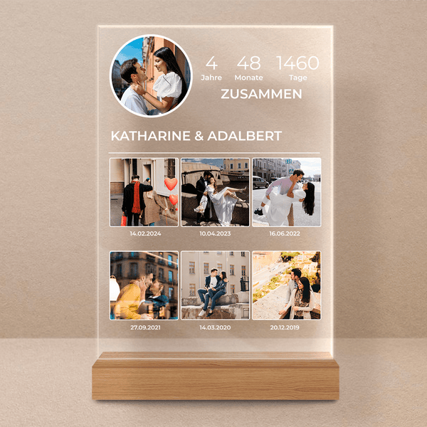 Liebe instagram - Druck auf Glas, personalisiertes Geschenk für Paar - Adamell.de