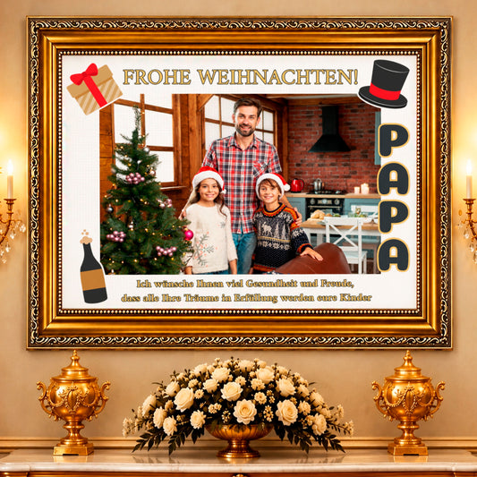 Fotocollage auf Leinwand Lieber Papa — Geschenke für Papa