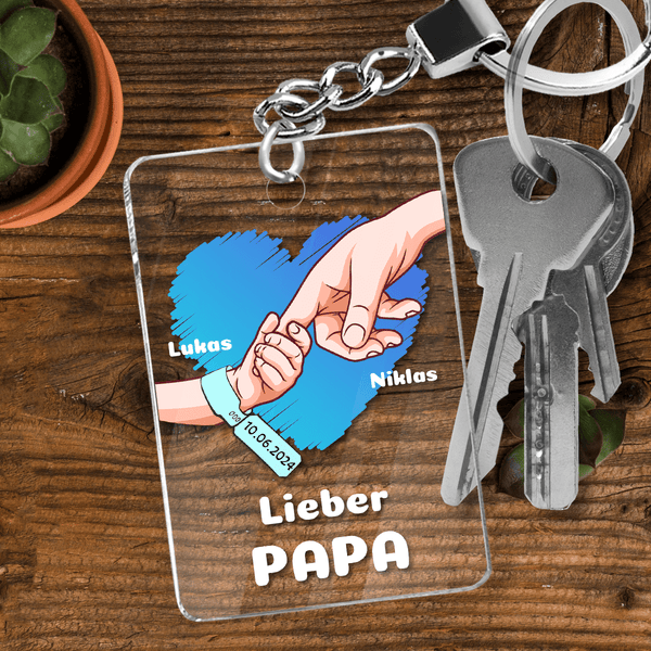 Lieber Papa - Schlüsselanhänger, personalisiertes Geschenk für Papa - Adamell.de