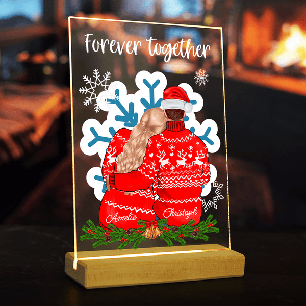 Liebhaber in Weihnachten Clipart - Druck auf Glas, personalisiertes Geschenk für Frau - Adamell.de