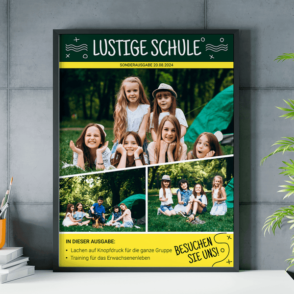 Lustige Schule - Poster, personalisiertes Geschenk für Kind - Adamell.de