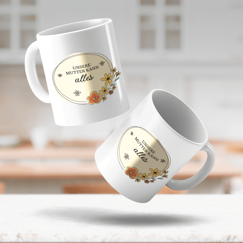 Mama kann alles - 1x Bedruckte Tasse, personalisiertes Geschenk für Mama - Adamell.de